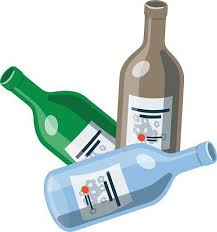 a glass bottle